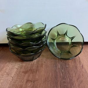 6 count small olive green candy dish
